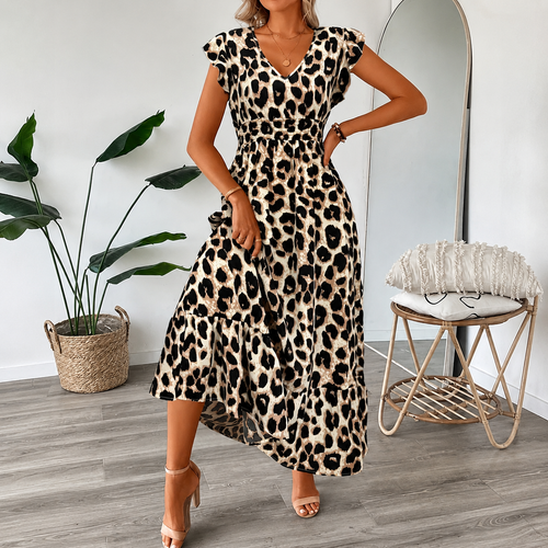Osyrel - Printed Midi Dress - Leopard
