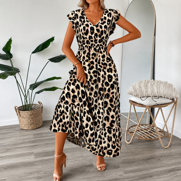 Osyrel - Printed Midi Dress - Leopard