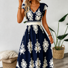 Osyrel - Printed Midi Dress - Navy