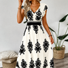 Osyrel - Printed Midi Dress - Apricot