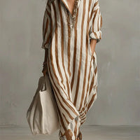 Pepa | Long Shirt Dress - Light Brown