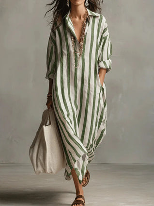 Pepa | Long Shirt Dress - Green