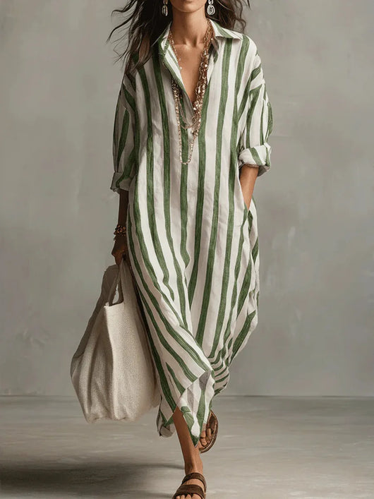 Pepa | Long Shirt Dress - Green