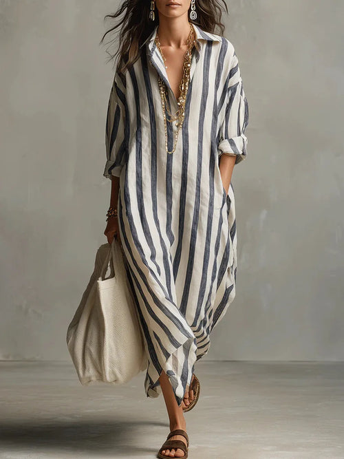 Pepa | Long Shirt Dress - Blue