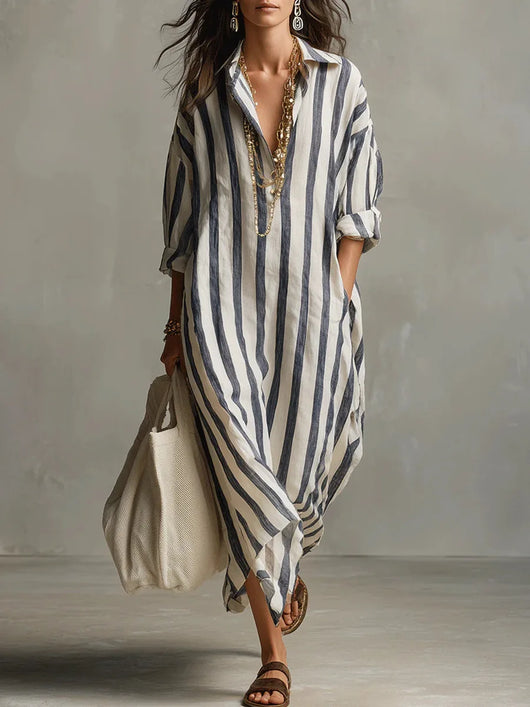 Pepa | Long Shirt Dress - Blue