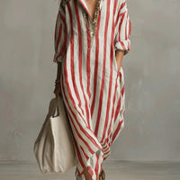 Pepa | Long Shirt Dress - Red