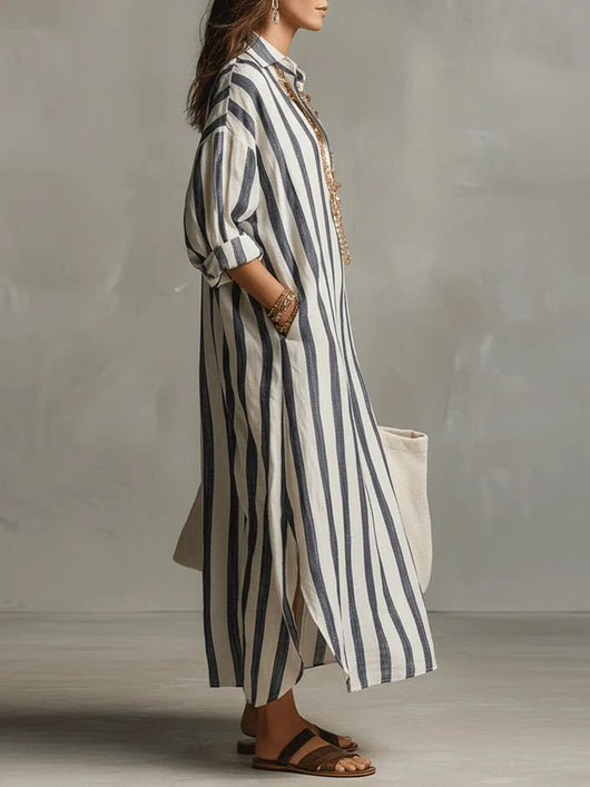 Pepa | Long Shirt Dress - Blue